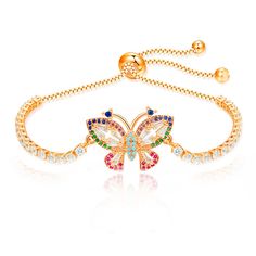 PRICES MAY VARY. Elegant Design🧡Crafted with sparkling cubic zirconia stones and brass,this butterfly tennis bracelet adds a touch of glamour to any outfit. Versatile Accessory🧡Perfect for everyday wear or special occasions,this butterfly bracelet makes a thoughtful gift for women Adjustable Length🧡With its adjustable length,this bracelet can fit most wrist sizes,ensuring a comfortable and secure fit. Durable Construction🧡Made with brass materials,this bracelet is designed to withstand daily Cubic Zirconia Bracelet, Jewelry Accessories Ideas, Adjustable Jewelry, Butterfly Bracelet, Cubic Zirconia Jewelry, Accessories Ideas, Brass Material, Butterfly Design, Tennis Bracelet