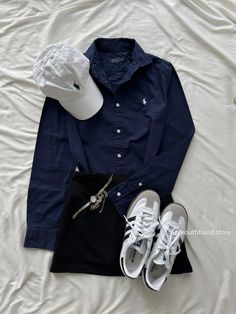 Navy Blue Old Money Outfit, Navy Outfit Aesthetic, Ralph Lauren Tennis, Polo Ralph Lauren Outfits, Korean Fashion Work, Casual Day Outfits, Ralph Lauren Outfits, Fashion Mistakes