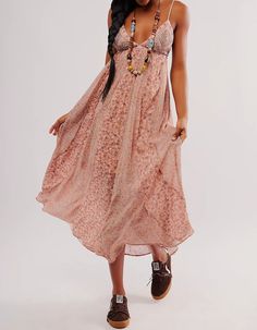 Free People Forever Time Maxi Dress. Turn Heads In This Timeless Maxi Dress Featured In A Femme, Mixed Floral Print Design With Beading At Bust And Super Exposed Back For Added Dimension. Relaxed, Flowy Fit. V-Neckline. Adjustable Shoulder Straps. Smocking At Back. Beading At Bust. Pleating Throughout. Side Pockets. Machine Wash. Imported. Best Flats, Floral Print Design, Dress Dusty, Pink Maxi Dress, Scarf Hairstyles, Dress Romper, Womens Maxi Dresses, Dusty Pink, Boho Outfits