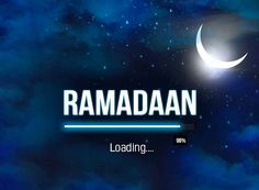 ramaaan loading screen with the moon and stars in the night sky above it, which reads loading