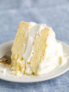 a piece of cake on a plate with a fork