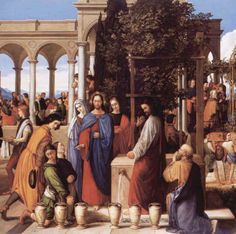 an image of jesus washing his feet in the water with other people around him and onlookers