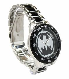 Stylish Batman Logo Watch shows that you're a fan of the Caped Crusader! Black and silver Batman-themed design. Japanese quartz movement and a bracelet-style band. Even a rich snob like Bruce Wayne can appreciate this! You'll always know what time it is with a little help from Batman. This Batman Logo Watch with Black Metal Bracelet Band has a cool and elegant black and silver Batman-themed design that even a rich snob like Bruce Wayne can appreciate! With a Japanese quartz movement and a bracel Adjustable Black Analog Watch, Black Metal Bracelet, Batman Watch, Watches Logo, Caped Crusader, Hair Cut Ideas, Lego House, Batman And Robin, Batman Logo