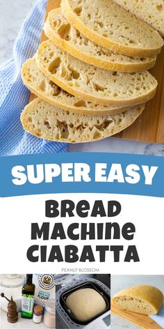 bread machine ciabatta with text overlay