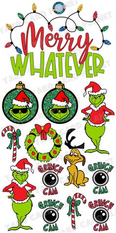 Merry Whatever EZ Quick Sign and The Grinch Christmas Yard Card Flair Set Grinch Leave Gifts Here Sign, Christmas Cards Grinch, Merry Whatever Grinch, The Grinch Characters, Grinch Christmas Card, Grinch Christmas Ornaments, Merry Whatever, Christmas Yard Signs, Grinch Merry Christmas