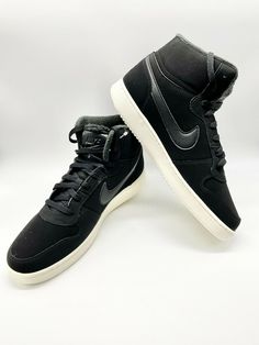 Nike Ebernon Mid SE Black AV2478-001 Women Size 11.5/Men 10 Rare Unreleased US. Shipped with USPS Priority Mail. Nike Ebernon Mid, Priority Mail, High Top Sneakers, Athletic Shoes, Shoe Accessories, Womens Sizes, Women Accessories, Women Shoes, Nike