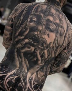 Art Chicano, Cool Back Tattoos, Back Tattoo Ideas, Catrina Tattoo, Gangsta Tattoos, Back Piece Tattoo, Full Back Tattoos, Back Tattoos For Guys