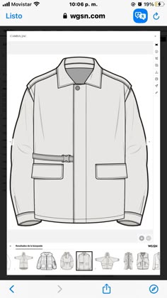 a drawing of a jacket on the app store's website, with instructions to draw it