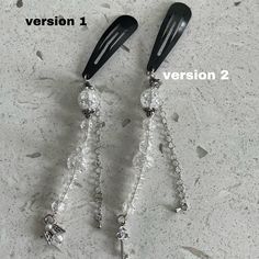 - glass beaded hair clips  - various glass beads and a chain attached to a hair clip !! Beaded Clips, Bead Hair, Beaded Hair Clips, Bead Hair Accessories, Beaded Hair, Hair Chains, Crimp Beads, Hair Beads, Beading Wire