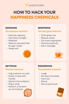 What are the brain’s pleasure chemicals? How do they affect your overall mood and health? Which pleasure chemicals are the most important for your happiness? Keep reading to learn more about your brain’s pleasure chemicals and why you need them. Happiness Chemicals, Autoimmune Diet Recipes, Happy Chemicals, Happiness Advantage, Gentlemens Guide, Autoimmune Diet, Positive Quotes Wallpaper, Brain Chemistry, Life Habits