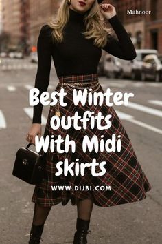 Outfits With Midi Skirts, Winter Outfits Ideas, Chunky Sweaters, Perfect Winter Outfit