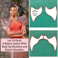 Exaggerated Shoulders Fashion, Exergerated Sleeves, Built Up Neckline Pattern, Precious Apparel, Built Up Neckline, Sleeve Sewing Pattern, Corset Tutorial, Pola Blus