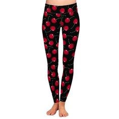 Juicy Cherries﻿ are an alluring fruit with their vibrant tone and succulent flesh. They're also a novel design for leggings which will definitely be a favorite in your wardrobe. These leggings are versatile, just like you and can be worn as a wardrobe piece for a day or night on the town, or to add some fun to your workout. A polyester and spandex blend combine to guarantee comfort, stretch, and breathability, and a high waist is great for movement. These are designed to fit women of all sizes t Red Full-length Leggings For Spring, Trendy Red Leggings For Spring, Trendy Red Full-length Leggings, Trendy Full Length Red Leggings, Casual Red High Stretch Tights, Trendy Red Summer Leggings, Trendy Red Leggings For Fall, Casual Full-length Red Tights, Casual Red Full-length Tights