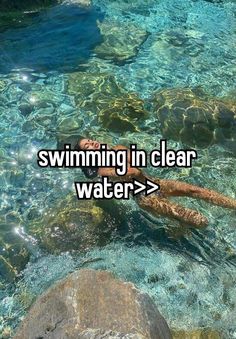 a woman swimming in the water with text that reads i wish i had an older sister