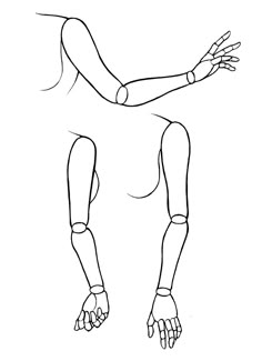 a drawing of a person with their arms outstretched