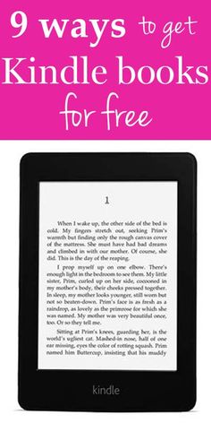 a kindle with text that reads 9 ways to get kindle books for free