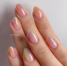 Colorful Sparkly Nails, Spring Manicure, March Nails, Gel French Manicure, Soft Nails, Elegant Nails, Minimalist Nails, Dream Nails, Chic Nails