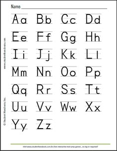 an upper and lowercase letter worksheet with the letters in it to be used for