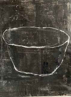 a black and white drawing of a bowl