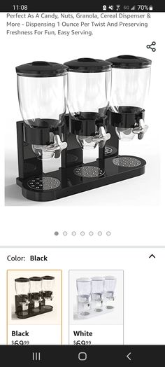 the app is showing different types of coffee machines