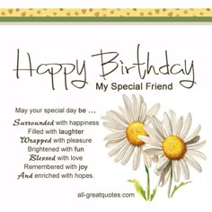 a birthday card with two daisies on it