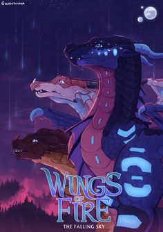 the cover for wings of fire, featuring an image of a dragon with its head turned to