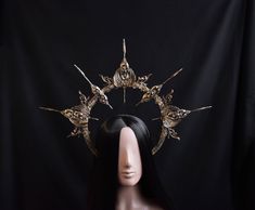 The Angel Halo Headpiece is an exquisite and haunting accessory that exudes an aura of dark elegance, making it the perfect choice for a Halloween costume or a gothic-themed photo shoot.  The crown is available in different colors (see last photo). The crown in the photo in old gold color. Gothic Costume Accessories For Masquerade And Cosplay Events, Gothic Costume Accessories For Cosplay, Gothic Costume Accessories For Cosplay Events, Silver Gothic Costume Accessories For Cosplay, Gold Gothic Costume Accessories For Costume Party, Gothic Gold Costume Accessories For Costume Party, Mystical Costume Accessories For Halloween Party, Gothic Gold Costume Accessories For Masquerade, Silver Gothic Costume Accessories For Costume Party