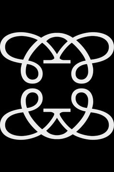 a black and white logo with two intertwined circles