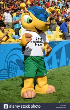 the mascot is standing in front of an audience