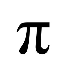 the pi symbol is shown in black on a white background, it appears to be an image