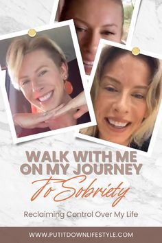 two women smiling with the words walk with me on my journey to recovery reclaim control over my life