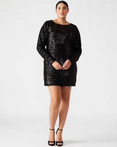 Enhance your wardrobe with the GINGER dress. This elegant dress features long sleeves and a sparkling sequin design, perfect for a night out. With its mini length, it will elongate your legs and add a touch of glamour to any occasion. Dress to impress in this eye-catching dress! Long-sleeved mini dress Sequin detailing Flowy style Length: 33" 95% polyester 5% elastane Hand wash Luiza is 5ft 9.5in and is wearing a size 4 Stephanie is 5ft 10in and is wearing a size 12 Imported Mini Dress Sequin, Ginger Dress, Flowy Style, Dress Sequin, Sequin Design, Sequin Mini, Sequin Mini Dress, Long Sleeve Mini, Long Sleeve Mini Dress