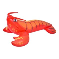 an inflatable lobster is shown on a white background