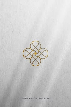 the logo for an artisan business is shown in gold on white paper with a black and