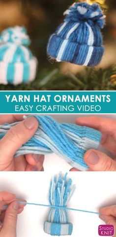 yarn hat ornaments that are easy to make