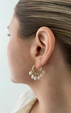 Be bridal ready in these stunners! They make any outfit! Hoops Gold, Gold Pearl, Bridal Earrings, Eden, Free Shipping, 10 Things, Gold