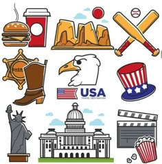 an image of the united states and their symbols