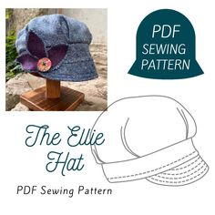 the ellie hat sewing pattern is shown