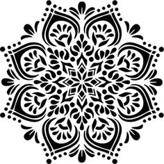 a black and white snowflake on a white background