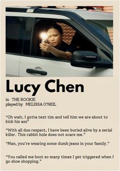 an ad for lucky chen in the role of mellisa oneil