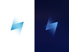 two different logos that appear to be made out of blue and white paper, one with a cross on it