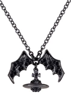 Vivienne Westwood Bat Wing Orb Necklace Dark Fashion Vivienne Westwood Giant Orb Necklace, Vivienne Westwood Tiny Orb Necklace, Vivienne Westwood Bat Necklace, Bat Necklace, Vivienne Westwood Rare Necklace, Gothic Bat Necklace, Necklace Outfit, White Sneakers Men, Dark Jewelry