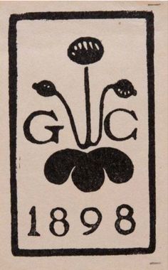 an old black and white stamp with flowers on it