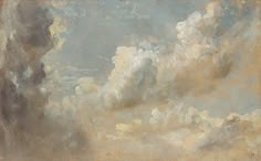 an oil painting of clouds in the sky