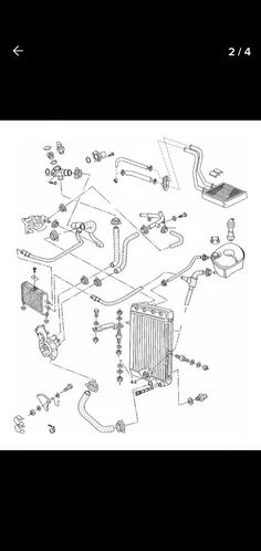 an image of a diagram of a radiator and heater on a car