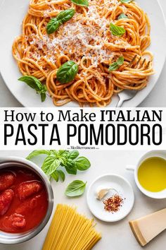 how to make italian pasta pomodoro with basil and parmesan cheese