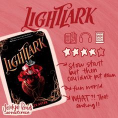 an image of a book cover with the title lightmark written in red on it