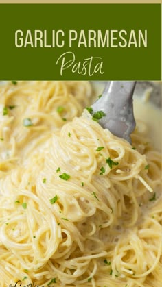 this is an image of garlic parmesan pasta