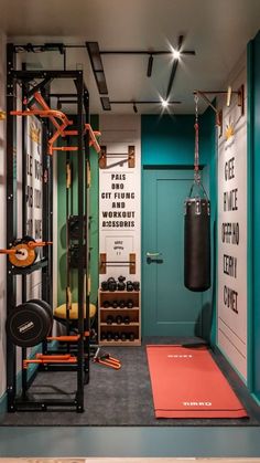 Workout In Garage, Small House Gym, Tiny Home Gym Small Spaces, One Car Garage Gym, Small Gym Design, Small Gym Room Ideas, Stylish Home Gym, Small Workout Room