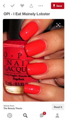 Red Orange Nails, Coral Nail Polish, Opi Nail Colors, Orange Nail Polish, Pretty Nail Colors, Coral Nails, Nails Only, Get Nails, Dipped Nails